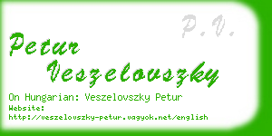 petur veszelovszky business card